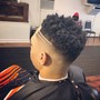 Low Fade W A Shaved Side Part