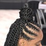 Shaved sides Box Braids