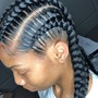 Feedin braid  extended  ponytail