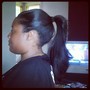 Single frontal bun/ponytail