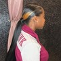 Medium feed in ponytail