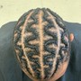 Man bun cornrows