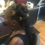 Updo/cornrows/ crochet