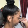 Bantu knot bun no bang