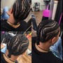 Feed In Cornrows using Braiding Hair 6 or less ( Hair NOT included)