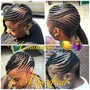 Xs cornrows in front/sew in back