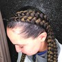 Straight back braids(NOT FEED INS)