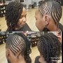 Goddess braids w/curly side bang