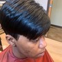 Relaxer with haircut