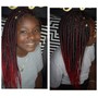 Box Braids with French curls