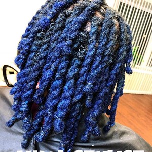blue dreads on boys