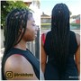 Half Cornrows/Half Individual braids (midback)