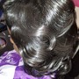 Half up/down ponytail quick weave