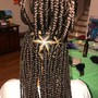 Added length or smaller size to box or knotless braids, rope or passion twist