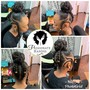 Small Feed in ponytail