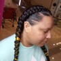 2 feed-in Braids w flat iron