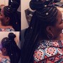 Tribal braids with medium knotless braids