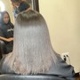 Long Hair  Blowout and Press ( Relaxed  Hair)