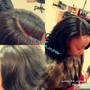 2 feed in braids w/hair added(shampoo and dry included)