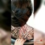 Extended ponytail with bangs