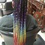 2 feed in braids w/hair added(shampoo and dry included)