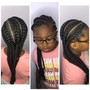 Small braids in between jumbo braids