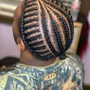 Tribal feed in braids with partial weave