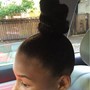 Ponytail with glued bang