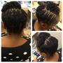 locs braided into style