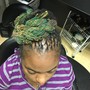 locs braided into style