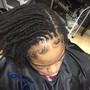 locs braided into style