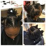 locs braided into style