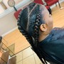 Feedin with small Individual Braids/ twist