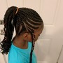 Cornrows with extensions( lemonade braids) big Conrows, ponytail,