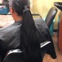 Sleek ponytail