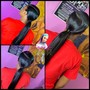 Ponytail with feed-in braids in front