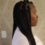 Medium Natural Box Braids with special parting or designs