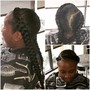 Medium Goddess Braids Ponytail updo