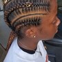 Small Straight Backs Feed-in Braids (waist length , 10-20)