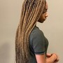 Lower back  Med size box braids