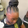 Feed in braid ponytail