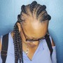 Small braids in between Feed In braids