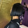 Silk press with  protein treatment and trim