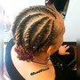 Large updo cornrows