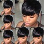 Short Pixie cut on Weave cap