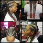 Half lrg  feedin braids  / half box braids