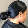 Side part install with bangs