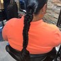 Side or Middle Part Ponytail Braid