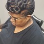 Flat updo with double strands