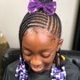 Half up half down sew with braids